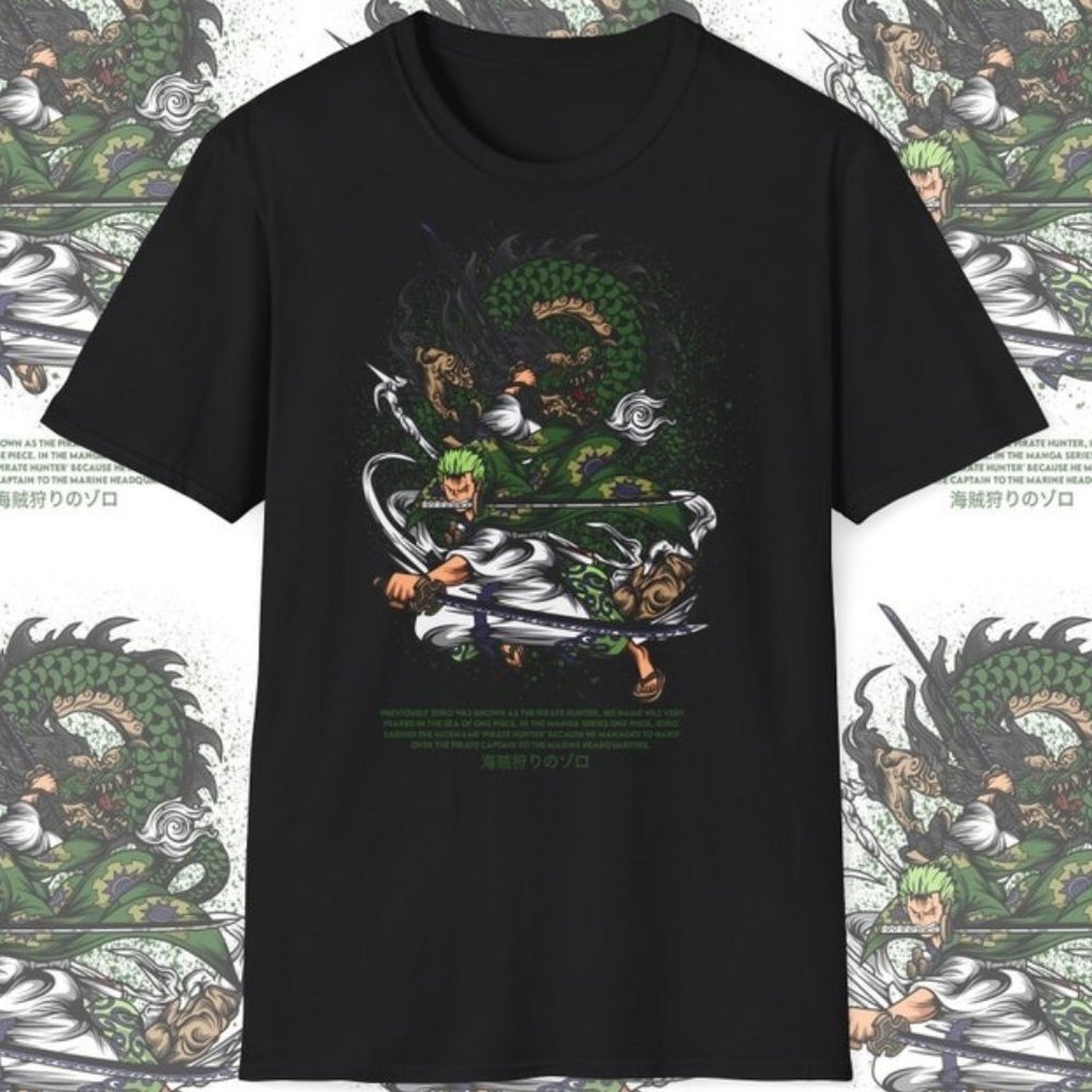 One Piece Zoro T-shirt, Anime Shirt Japanese Manga Anime Retro Gamer Cult Meme M